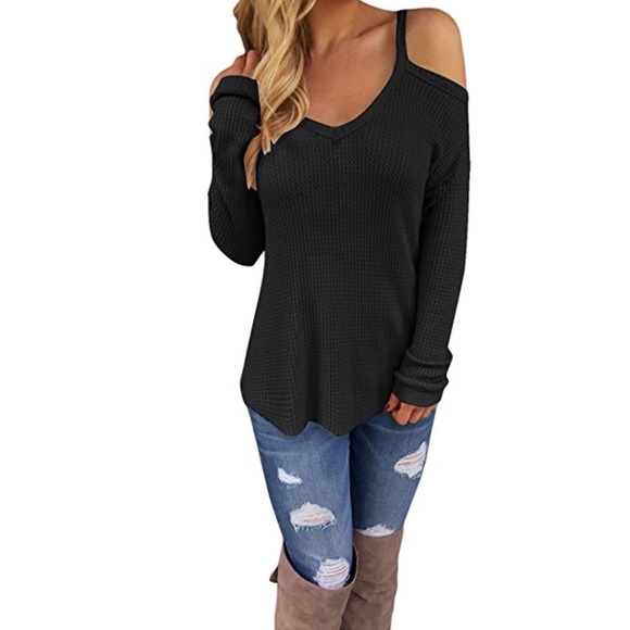 Tops - women off shoulder loose sweater top blouse